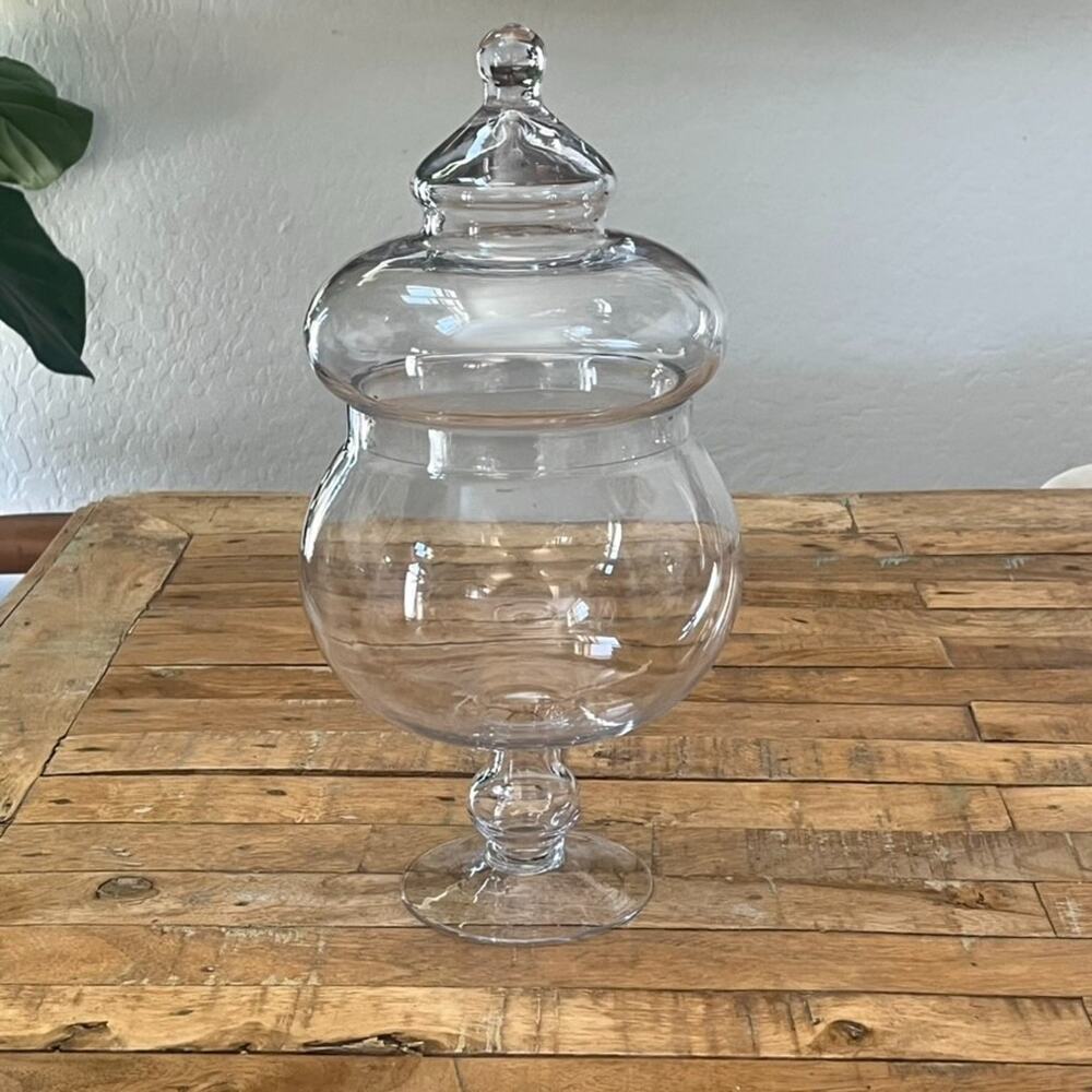 Decorative Conical Glass Apothecary Candy Jar 15" Tall